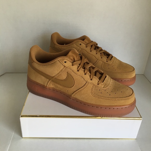 Big Kids Nike Air Force 1 Wheat/Gum Light Brown Boys Size 5.5Y - Picture 3 of 13